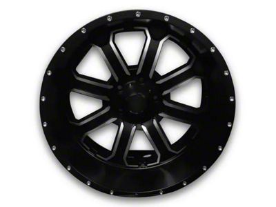 Full Throttle Off Road FT8034 Gloss Black Machined 5-Lug Wheel; 20x10; -24mm Offset (02-08 RAM 1500, Excluding Mega Cab)