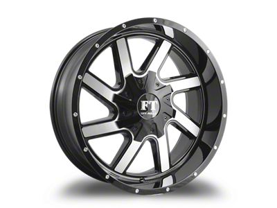 Full Throttle Off Road FT1 Gloss Black Machined 8-Lug Wheel; 20x10; -24mm Offset (08-10 F-350 Super Duty SRW)