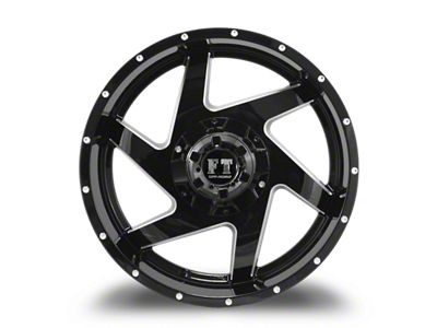 Full Throttle Off Road FT6052 Gloss Black Milled 8-Lug Wheel; 20x10; -24mm Offset (08-10 F-350 Super Duty SRW)