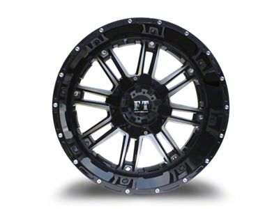Full Throttle Off Road FT8033 Gloss Black Machined 8-Lug Wheel; 20x10; -24mm Offset (08-10 F-350 Super Duty SRW)