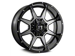 Full Throttle Off Road FT2 Gloss Black Machined 6-Lug Wheel; 17x9; 0mm Offset (15-22 Colorado)