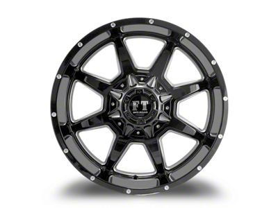 Full Throttle Off Road FT2 Gloss Black Machined 8-Lug Wheel; 20x10; -24mm Offset (99-07 F-350 Super Duty SRW)