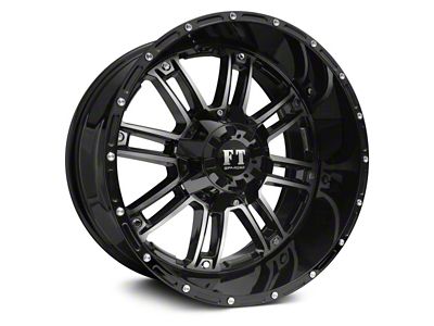 Full Throttle Off Road FT8033 Gloss Black Machined 8-Lug Wheel; 20x10; -24mm Offset (23-25 F-250 Super Duty)