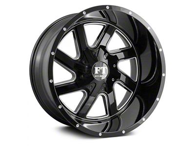 Full Throttle Off Road FT1 Gloss Black Milled 6-Lug Wheel; 20x10; 0mm Offset (07-13 Sierra 1500)