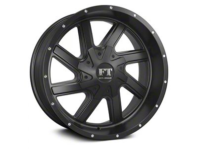 Full Throttle Off Road FT1 Satin Black 6-Lug Wheel; 20x12; -44mm Offset (07-13 Sierra 1500)