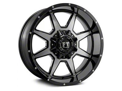 Full Throttle Off Road FT2 Gloss Black Machined 6-Lug Wheel; 22x12; -44mm Offset (07-13 Sierra 1500)