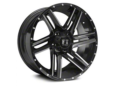 Full Throttle Off Road FT7 Gloss Black Machined 6-Lug Wheel; 20x9; 0mm Offset (07-13 Sierra 1500)