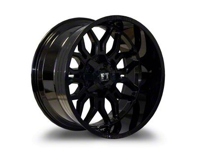 Full Throttle Off Road FT9 Gloss Black 6-Lug Wheel; 22x12; -44mm Offset (14-18 Silverado 1500)
