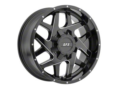 G-FX TR-Mesh2 Gloss Black Milled 8-Lug Wheel; 17x9; 12mm Offset (01-06 Sierra 2500 HD)