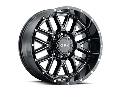 G-FX TM-5 Gloss Black Milled 8-Lug Wheel; 17x8.5; 18mm Offset (01-06 Sierra 3500 HD SRW)