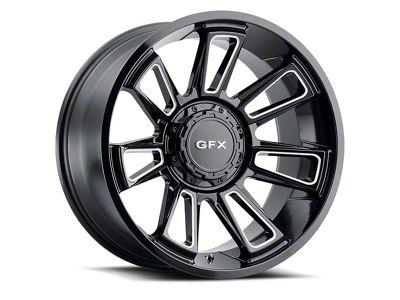 G-FX TR21 Gloss Black Milled 8-Lug Wheel; 20x10; -19mm Offset (01-06 Sierra 3500 HD SRW)