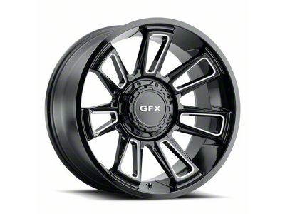 G-FX TR21 Gloss Black Milled 5-Lug Wheel; 20x9; 18mm Offset (02-08 RAM 1500, Excluding Mega Cab)
