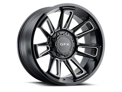 G-FX TR21 Gloss Black Milled 8-Lug Wheel; 20x10; -19mm Offset (03-09 RAM 2500)