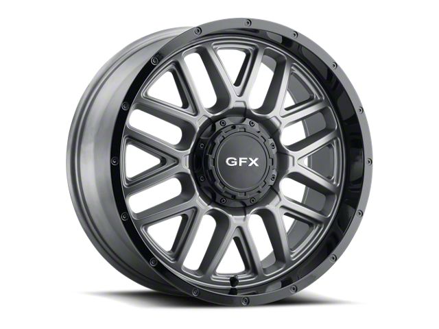 G-FX TM-5 Matte Gray with Matte Black Lip 8-Lug Wheel; 20x9; 12mm Offset (03-09 RAM 3500 SRW)