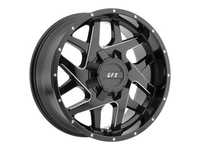 G-FX TR-Mesh2 Gloss Black Milled 8-Lug Wheel; 17x9; 12mm Offset (03-09 RAM 3500 SRW)