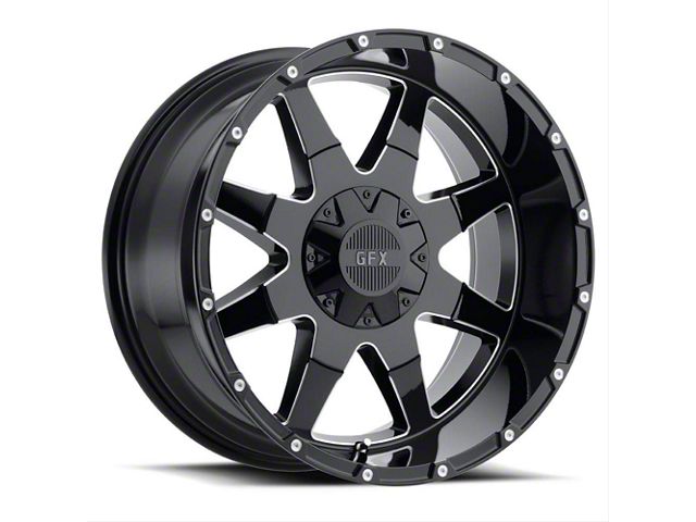 G-FX TR-12 Gloss Black Milled 6-Lug Wheel; 20x10; -24mm Offset (04-08 F-150)