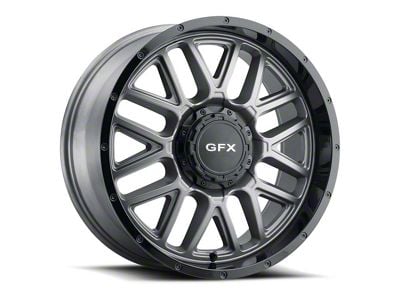 G-FX TM-5 Matte Gray with Matte Black Lip 6-Lug Wheel; 17x8.5; 0mm Offset (07-13 Sierra 1500)