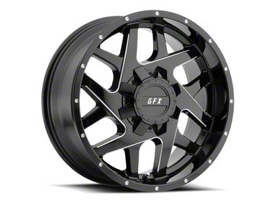 G-FX TR-Mesh2 Gloss Black Milled 6-Lug Wheel; 17x9; 12mm Offset (07-13 Sierra 1500)