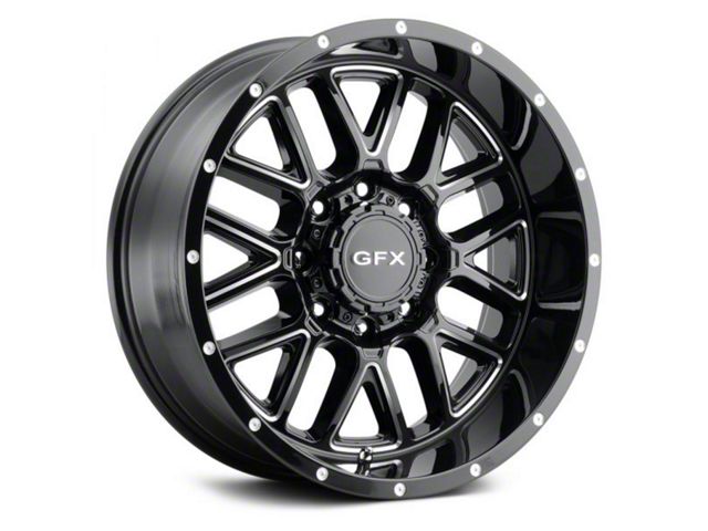 G-FX TM-5 Gloss Black Milled 6-Lug Wheel; 17x8.5; 0mm Offset (07-13 Silverado 1500)