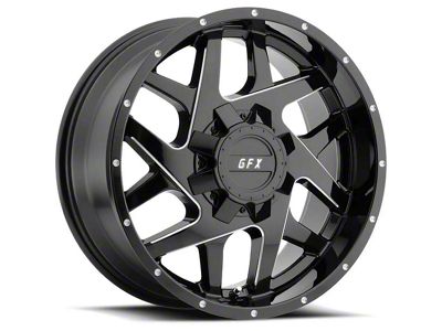 G-FX TR-Mesh2 Gloss Black Milled 6-Lug Wheel; 18x9; 12mm Offset (07-13 Silverado 1500)