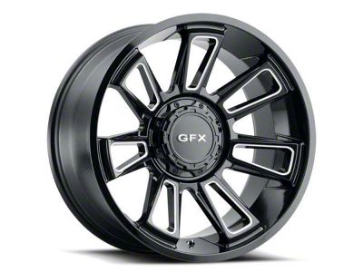 G-FX TR21 Gloss Black Milled 8-Lug Wheel; 18x9; 12mm Offset (08-10 F-250 Super Duty)