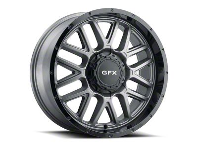G-FX TM-5 Matte Gray with Matte Black Lip 5-Lug Wheel; 17x8.5; 0mm Offset (09-18 RAM 1500)