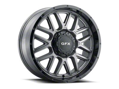 G-FX TM-5 Matte Gray with Matte Black Lip 6-Lug Wheel; 20x9; 0mm Offset (14-18 Sierra 1500)