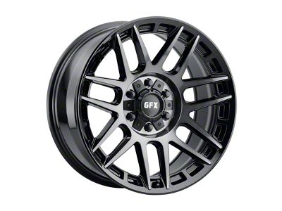 G-FX TM8 Gloss Black with Dark Tint 6-Lug Wheel; 17x8.5; -6mm Offset (14-18 Sierra 1500)