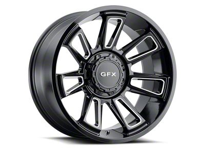G-FX TR21 Gloss Black Milled 8-Lug Wheel; 20x10; -19mm Offset (23-24 F-250 Super Duty)