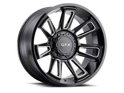G-FX TR21 Gloss Black Milled 8-Lug Wheel; 20x10; -19mm Offset (23-26 F-250 Super Duty)