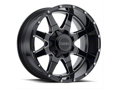 G-FX TR-12 Gloss Black Milled 8-Lug Wheel; 17x9; 12mm Offset (94-02 RAM 2500)