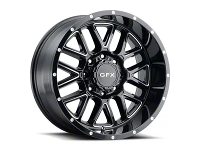 G-FX TM-5 Gloss Black Milled 8-Lug Wheel; 18x9; 12mm Offset (99-07 F-350 Super Duty SRW)