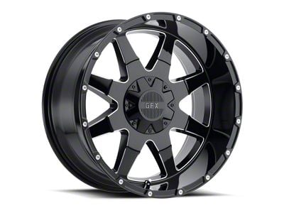 G-FX TR-12 Gloss Black Milled 6-Lug Wheel; 17x9; 12mm Offset (99-06 Sierra 1500)