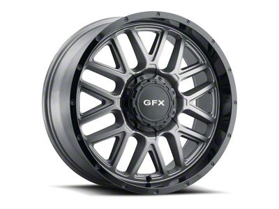 G-FX TM-5 Matte Gray with Matte Black Lip 6-Lug Wheel; 17x8.5; 0mm Offset (99-06 Silverado 1500)