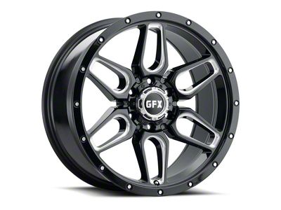 G-FX TR-18 Gloss Black Milled 6-Lug Wheel; 17x8.5; 18mm Offset (99-06 Silverado 1500)