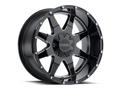 G-FX TR-12 Gloss Black Milled 6-Lug Wheel; 17x9; 12mm Offset (23-24 Canyon)