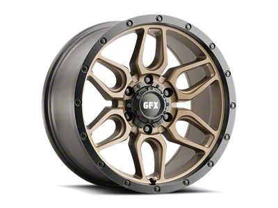 G-FX TR-18 Matte Bronze with Matte Black Lip 6-Lug Wheel; 17x8.5; -6mm Offset (23-24 Canyon)