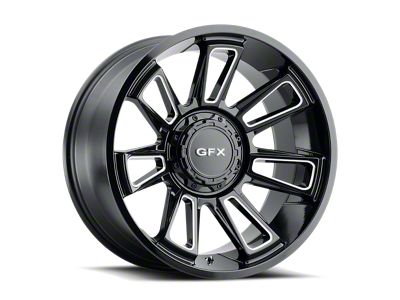 G-FX TR21 Gloss Black Milled 5-Lug Wheel; 18x9; 12mm Offset (05-11 Dakota)