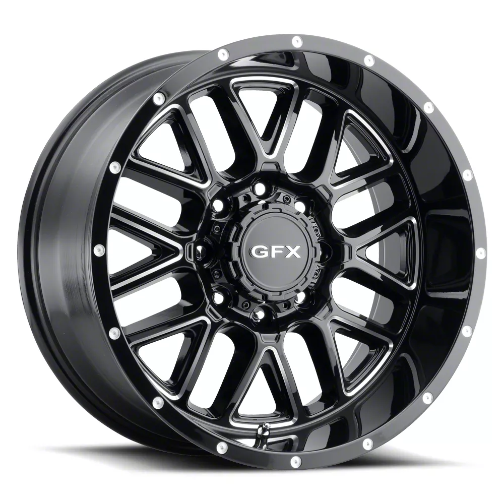 G-FX TM-5 Gloss Black Milled 5-Lug Wheel; 17×8.5; 18mm Offset (97-03 F-150)