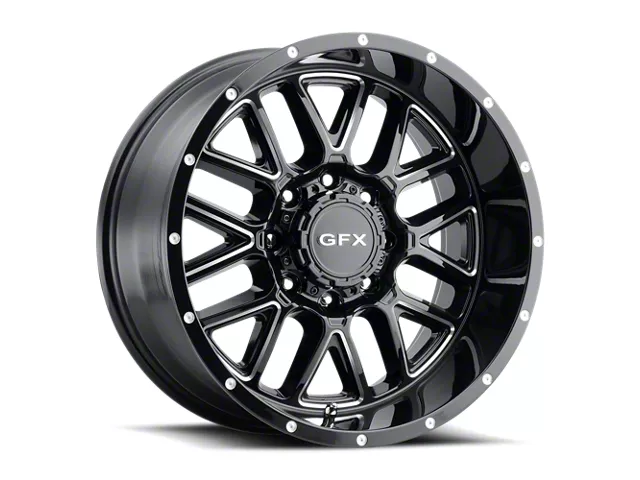 G-FX TM-5 Gloss Black Milled 5-Lug Wheel; 17x8.5; 18mm Offset (97-03 F-150)