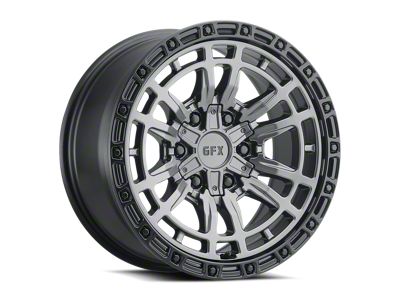 G-FX TR-24 Matte Gray with Matte Black Lip 6-Lug Wheel; 20x9; 12mm Offset (19-25 Sierra 1500)