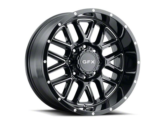 G-FX TM-5 Gloss Black Milled 8-Lug Wheel; 20x10; -19mm Offset (07-10 Sierra 2500 HD)