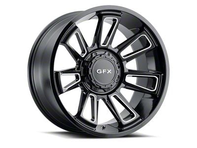 G-FX TR21 Gloss Black Milled 8-Lug Wheel; 18x9; 12mm Offset (07-10 Sierra 2500 HD)