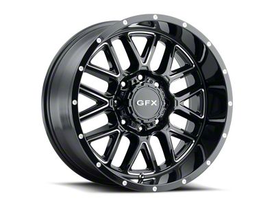 G-FX TM-5 Gloss Black Milled 8-Lug Wheel; 18x9; 0mm Offset (07-10 Silverado 2500 HD)