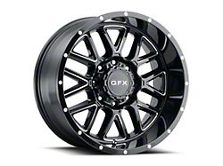 G-FX TM-5 Gloss Black Milled 8-Lug Wheel; 20x9; 12mm Offset (20-24 Silverado 2500 HD)