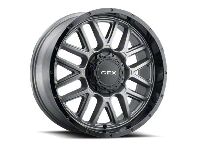 G-FX TM-5 Matte Gray with Matte Black Lip 8-Lug Wheel; 20x9; 12mm Offset (07-10 Silverado 2500 HD)