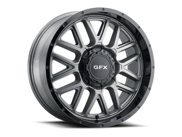 G-FX TM-5 Matte Gray with Matte Black Lip 8-Lug Wheel; 18x9; 0mm Offset (07-10 Silverado 3500 HD SRW)