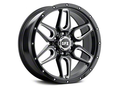 G-FX TR-18 Gloss Black Milled 6-Lug Wheel; 18x9; 12mm Offset (21-25 Tahoe)