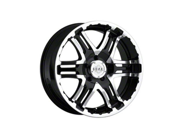 Gear Off-Road Double Pump Gloss Black Machined 6-Lug Wheel; 17x9; 10mm Offset (07-13 Silverado 1500)