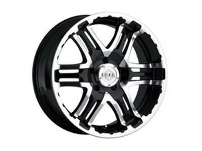 Gear Off-Road Double Pump Gloss Black Machined 6-Lug Wheel; 17x9; 10mm Offset (07-13 Silverado 1500)